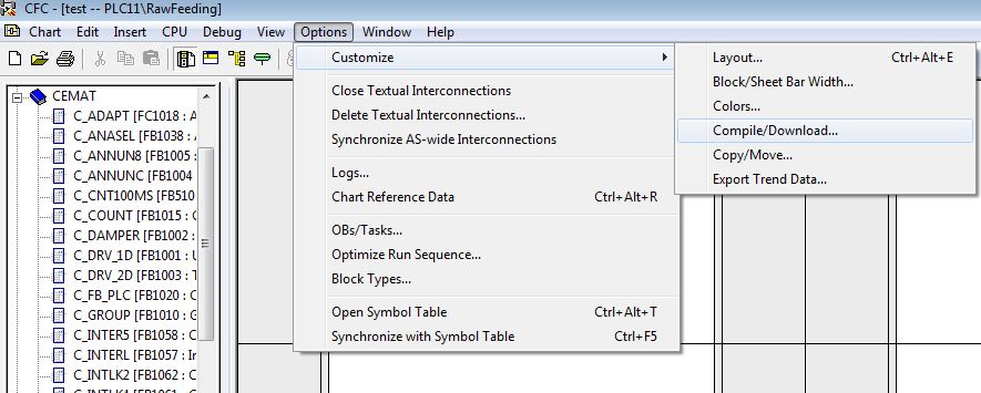 "Options-->Customize-->Compile/Download