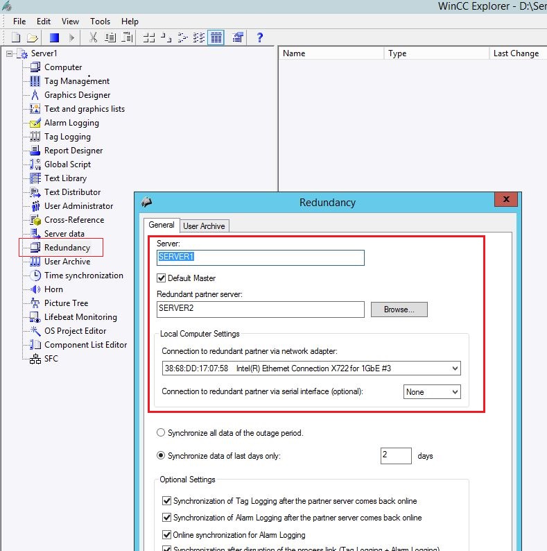 Redundancy Setting